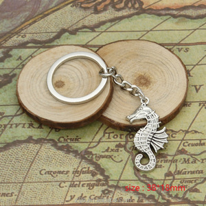 30mm hipocampo seahorse llavero de metal DIY titular de la cadena de la vendimia 38*18mm antiguo colgante de plata - Product Image 2