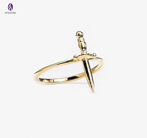Best selling fashion wholesale zinc alloy gold sword asian rings
