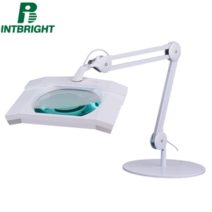 Mesa blanco 3 dioptrías intbright rectangular LED lupa con abrazadera facial spa Home Craft Lámpara lupa - Product Image 1