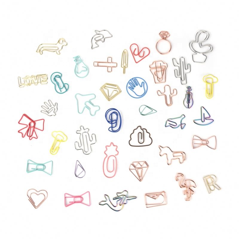 Распродажа, разные Зажимы для бумаги под заказ, зажим для бумаги под розовое золото в полипропиленовой коробке