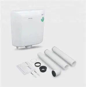 Inodoro de un solo botón superior de plástico descubierto, tanque empotrado en cuclillas - Product Image 3