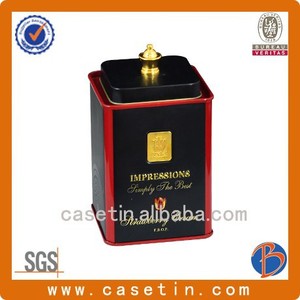 Lujo agradable se puede rectangular lata de café con tapa tapa hermética - Product Image 1