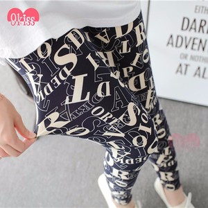 Alta Cintura Suave Cepillado de Letra Del Alfabeto de Colegiala Sexy Leggings - Product Image 1