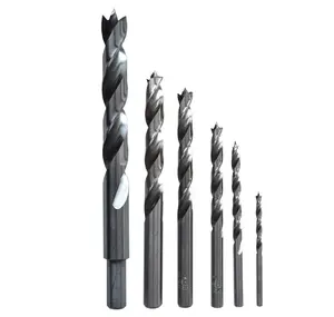 Brad Point Drill Bit Set 6PCS 1/8 3/16 1/4 5/16 3/8 1/2 WOOD DRILLS for wood