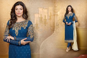 Designer Kanya Fancy Garments Party Wear Punjabi Patiala Suits Designs Salwar Kameez for Girls Indian Style Linen <b>Dress</b> - Product Image 2