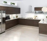 Bomei Pabrik Gaya Eropa Akrilik Lemari Dapur Dengan Custom Made Desain Dapur Modern