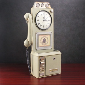 Retro Modello di Telefono <span class=keywords><strong>Arredamento</strong></span> Vintage Retro Orologio Da Tavolo Orologio Da Tavolo <span class=keywords><strong>Antico</strong></span> <span class=keywords><strong>Classico</strong></span> Battuto Bar Caffè A Casa Artigianato Decorazione - Product Image 2