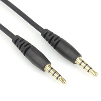 4-tiang 3.5mm kabel ekstensi TRRS AUX kabel Audio Stereo berlapis emas konduktor tembaga telanjang pria KE pria untuk ponsel PC Mobil