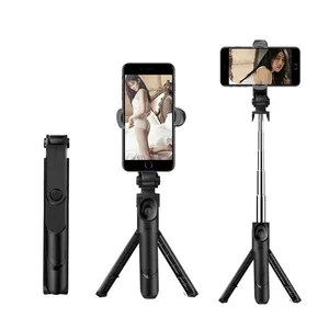 Hot Verkoop Afstandsbediening Draadloze Telescopische Selfie Stick Met Statief Opvouwbare Flexibele 360 Graden Voor Alle Smart Phone