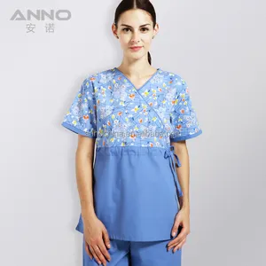 ANNO Comfortable Maternity Wrap Nurse Scrub Top Medic Women Clinic Uniform