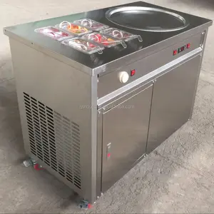 Máquina para freír helados tailandesa, máquina para hacer rollos de helados fritos, sartén doble, fábrica de SHANGHAI