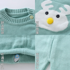 Sơ sinh 6 tháng đến 24 tháng chàng trai và cô gái quần thiết lập mới thiết kế đan mẫu miễn phí bé áo len - Product Image 5