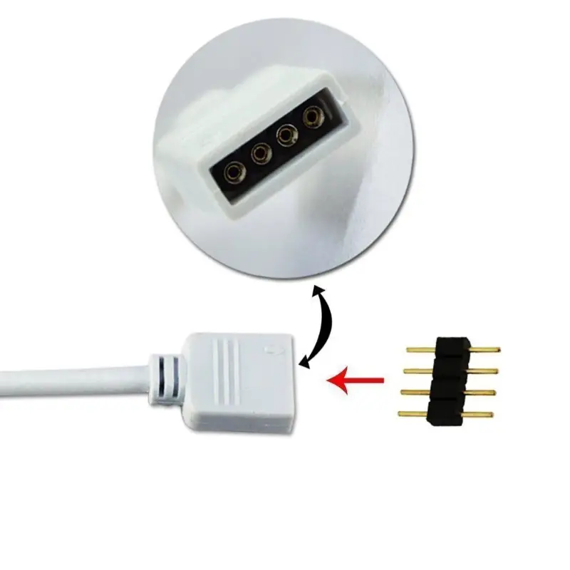 5050 3528 LED şeritler RGB konektörü bölünmüş üç bir LED şeritler uzatma kablosu 4 pin