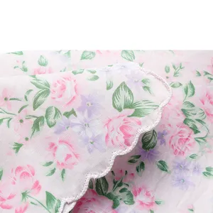 Cheap Custom Silk Screen Printing Cotton Handkerchief for Women