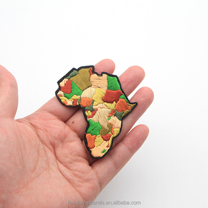 Tùy chỉnh 3D Châu Phi địa hình bản đồ sắt-on thêu các bản vá lỗi với hàng may mặc embellishments - Product Image 3