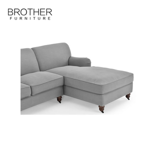 Ba Chỗ Ngồi Xám Vải Ưa Thích Ghế Phòng Khách Góc <span class=keywords><strong>Sofa</strong></span> Giường Với Ngả Tựa Đầu - Product Image 3