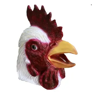 Gerçekçi Tavuk Maskesi Tam Kafa Cadılar Bayramı Partisi Cosplay Horoz Kostüm