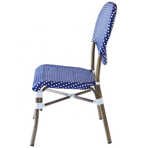 Chaises de bistrot en rotin de jardin en aluminium de restaurant de patio de bleu français bon marché - Product Image 2