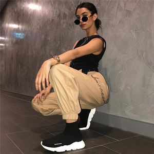แฟชั่นผู้หญิงสูงเอวหลวม Punk Chain <span class=keywords><strong>กางเกง</strong></span> Joggers Camo Cargo Streetwear <span class=keywords><strong>กางเกง</strong></span> - Product Image 3