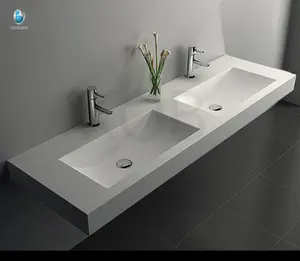 Beste empfohlen badezimmer rechteckigen schlanke stein waschbecken, reinigung harz mexikanischen wand hing waschbecken