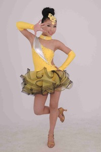 B000004 Costume da Ballo Latino e da Sala per Bambina Abito da Danza per Competizioni e Spettacolo - Product Image 4