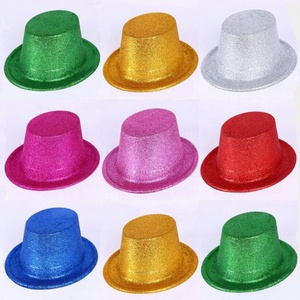 Chapeaux <span class=keywords><strong>de</strong></span> <span class=keywords><strong>fête</strong></span> bon marché à la mode <span class=keywords><strong>Chapeau</strong></span> haut <span class=keywords><strong>de</strong></span> forme plat en plastique pvc pailleté pour enfants et adultes - Product Image 4