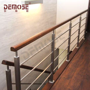 Rampe d'escalier en <span class=keywords><strong>bois</strong></span> bon marché au design contemporain, garde-corps de balcon en acier inoxydable pour l'intérieur - Product Image 1