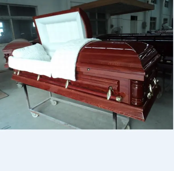 DUNFIELD ราคาถูกฝังศพไม้ coffin สีขาวผ้า