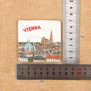 Alta calidad de recuerdos y regalos de cerámica pintada a mano personalizado imán país Austria Viena hecho en China - Product Image 2
