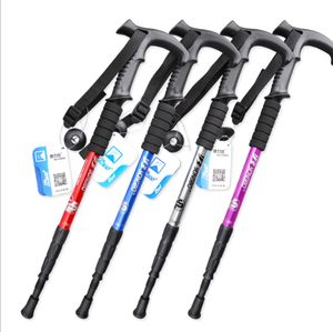 Bastón de Senderismo Telescópico de 3 Secciones con Empuñadura de Goma, Bastón de <span class=keywords><strong>Trekking</strong></span> de Aleación de Aluminio para Caminatas al Aire Libre - Product Image 4