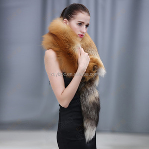 <span class=keywords><strong>Sciarpa</strong></span> e Mantella Invernale in Pelliccia di Volpe Rossa Intera, Scialle Traspirante alla Moda per <span class=keywords><strong>Donna</strong></span> - Product Image 3