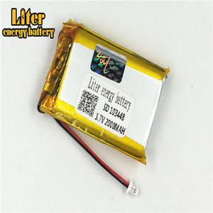 Plug 1.0-2 P 103448 Lithium battery 2000 mah Rechargeable Li Polymer Battery PL LiPo battery with wire - Product Image 1