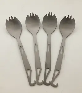 티타늄 야외 캠핑 피크닉 스푼 포크 경량 순수 티타늄 포크 Spork