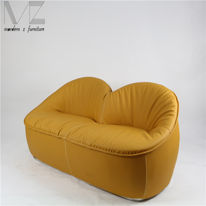 <span class=keywords><strong>Moderne</strong></span> Jaune PU cuir <span class=keywords><strong>causeuse</strong></span> canapé - Product Image 3