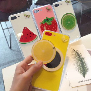 Di modo Fresco Carino 3D Frutta Cassa Del Telefono Dello Specchio Per il iphone 8 Molle di TPU Copertura Della Cassa Del Telefono Macchina da Stampa per Huawei /<span class=keywords><strong>xiaomi</strong></span> - Product Image 6