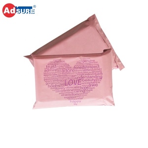 Bolsas de plástico personalizables para embalaje de ropa, bolsas de plástico para correo electrónico, color rosa, Biodegradable, almidón de maíz personalizado - Product Image 5