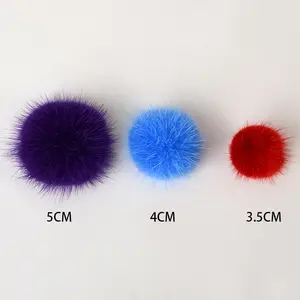 Factory direct Real mink fur pom pom ball 3cm 4cm 5cm 6cm clothing shoes and hats accessories