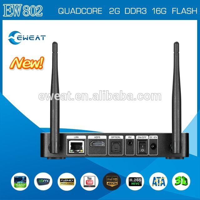 Amlogic s802 android. 4.4.2 quad core 4k 1080p full hd vidéo porno xbmc tv box