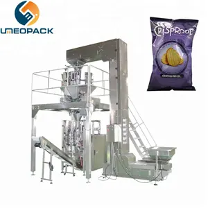 Machine de remplissage automatique pour pesée de bonbons, de thé, de noix, de casse-croûte Machine d'emballage verticale de sachets de biscuits à soufflet