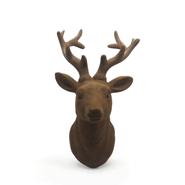 Brown resin small mould deer head wall mount custom resin deer head wall pendant ornament