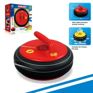 19CM कर्लिंग खेल खेल खिलौने घर्षण मुक्त खेलने के लिए बैटरी संचालित टर्बोफैन आइस हॉकी खिलौने इनडोर खिलौने