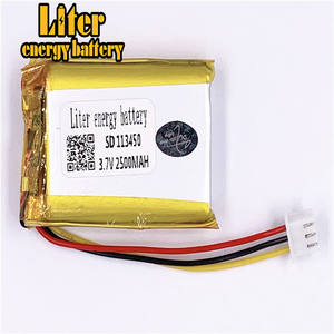 2 plug. -3 P 113450 2500 mah 3.7 V rechargeable lipo battery li ion polymer battery solar battery battery with PCM - Product Image 1