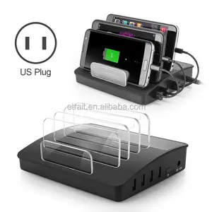 ABD Plug 4 Port USB HUB çoklu telefon şarj istasyonu ile iPhone Samsung Masa LG HTC PC için bluetooth hoparlör