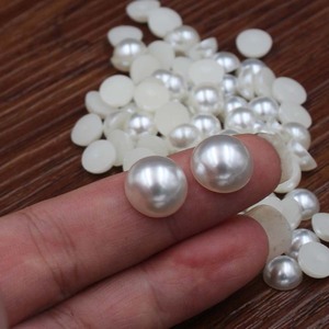 Posteriore piana di <span class=keywords><strong>plastica</strong></span> pearl senza foro ABS perla mezza perle - Product Image 3