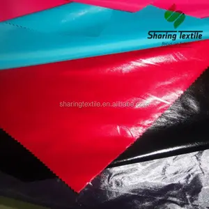 Óleo de taffeta de nylon brilhante, óleo de fábrica, cire brilhante de pu, 150 cores em massa, be pronto, estoque de cire de óleo de nylon 20d, revestimento brilhante, tecido de taffeta