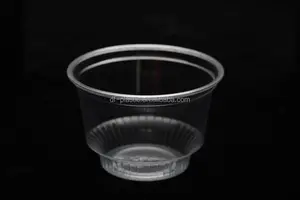 Copo de sorvete descartável para animais, copo de plástico 3oz para yoristino com tampas planas com logotipo impresso personalizado