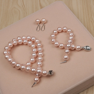 High Quality 10 mm pink Gold <strong>Pearl</strong> Jewelry <strong>Sets</strong> - Product Image 4