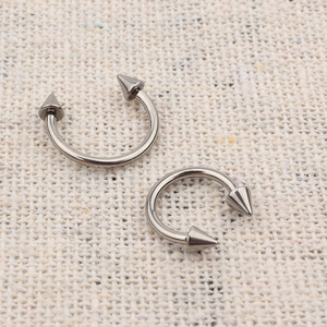 16G Titanyum 4mm Başak At Nalı Dairesel Halter Yüzükler Septum Burun Halkası - Product Image 6