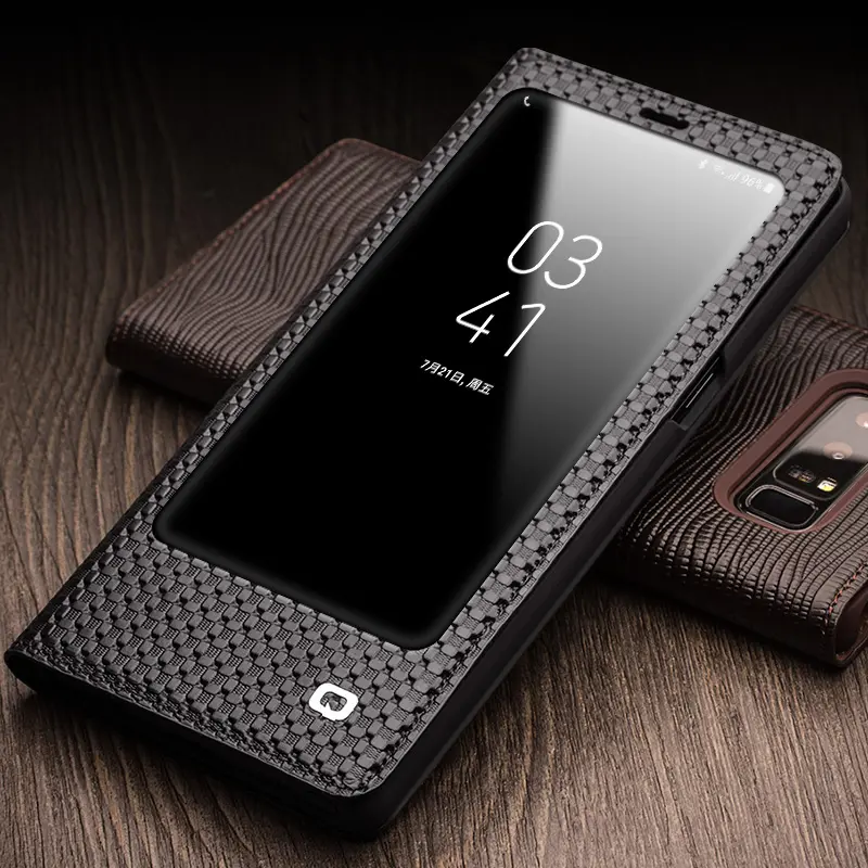 QIALINO 2018 QIALINO unique design smart function for Samsung Galaxy Note 8 leather case