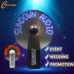 2020 Christmas Trade Assurance Programming Flashing Message Mini programmable led message handheld fan